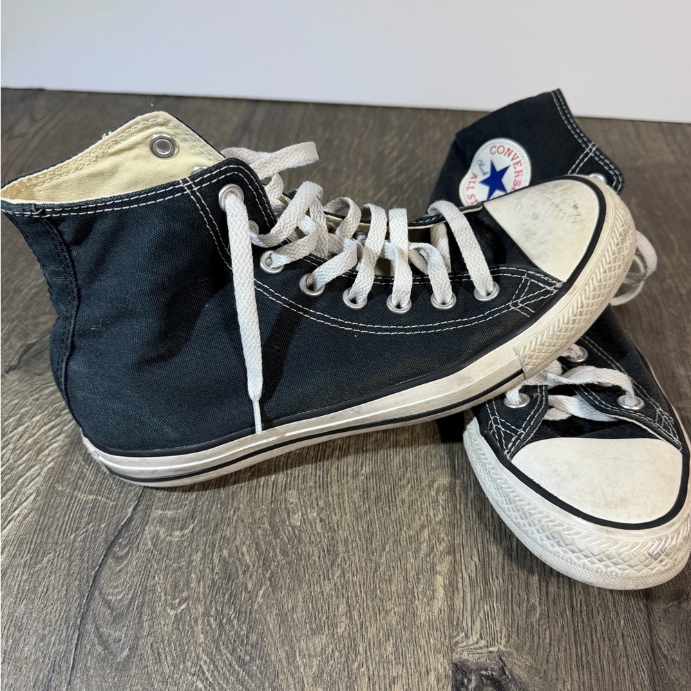 Converse  Black and White High-Top Sneakers